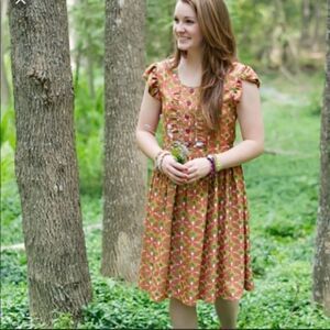 Matilda Jane Character Counts Orange Green Floral